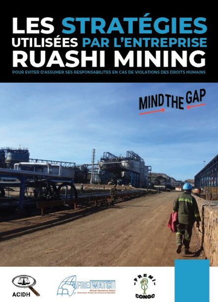 publication cover - Strategies used by Ruashi Mining to avoid responsibility for human rights violations